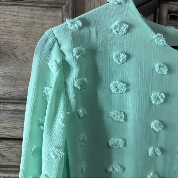 Mint Green Textured Women's Top whimsical - Picture 6 of 8